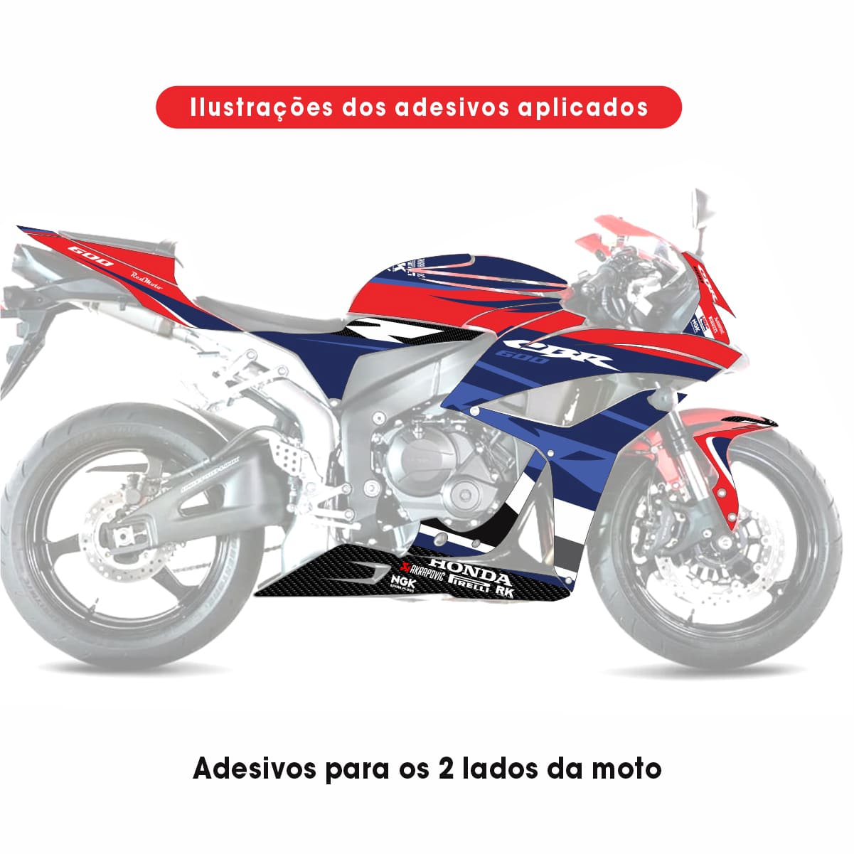 Adesivo Cbr 600rr Completo 2007/2012 - Ngk Racing - Imagem 9