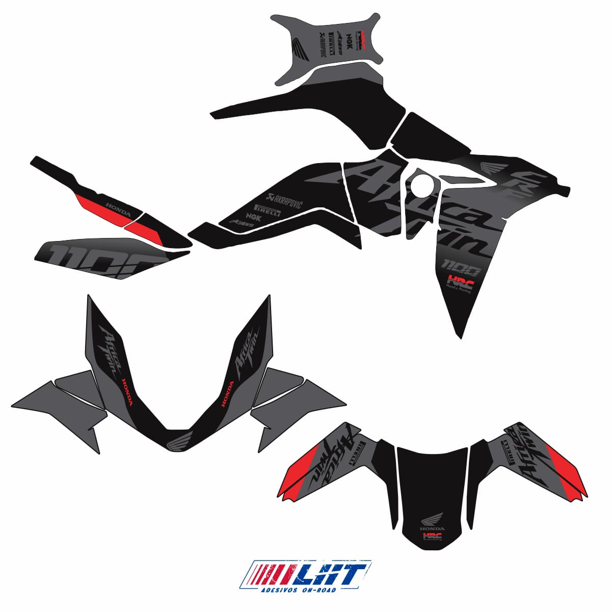 Adesivo Africa Twin 1100L Completo 2020/2023 - All Black Edição Especial Fosca - Imagem 3