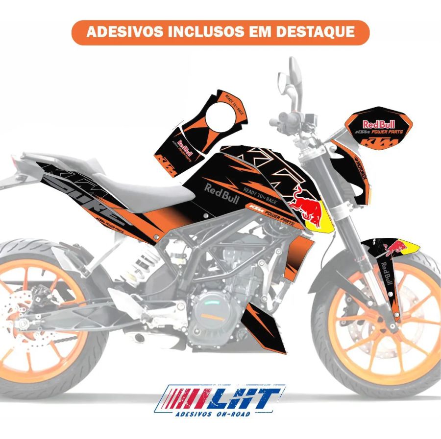 Adesivo Duke 200/390 Ktm Completo - R. Bull Racing Preta - Imagem 2