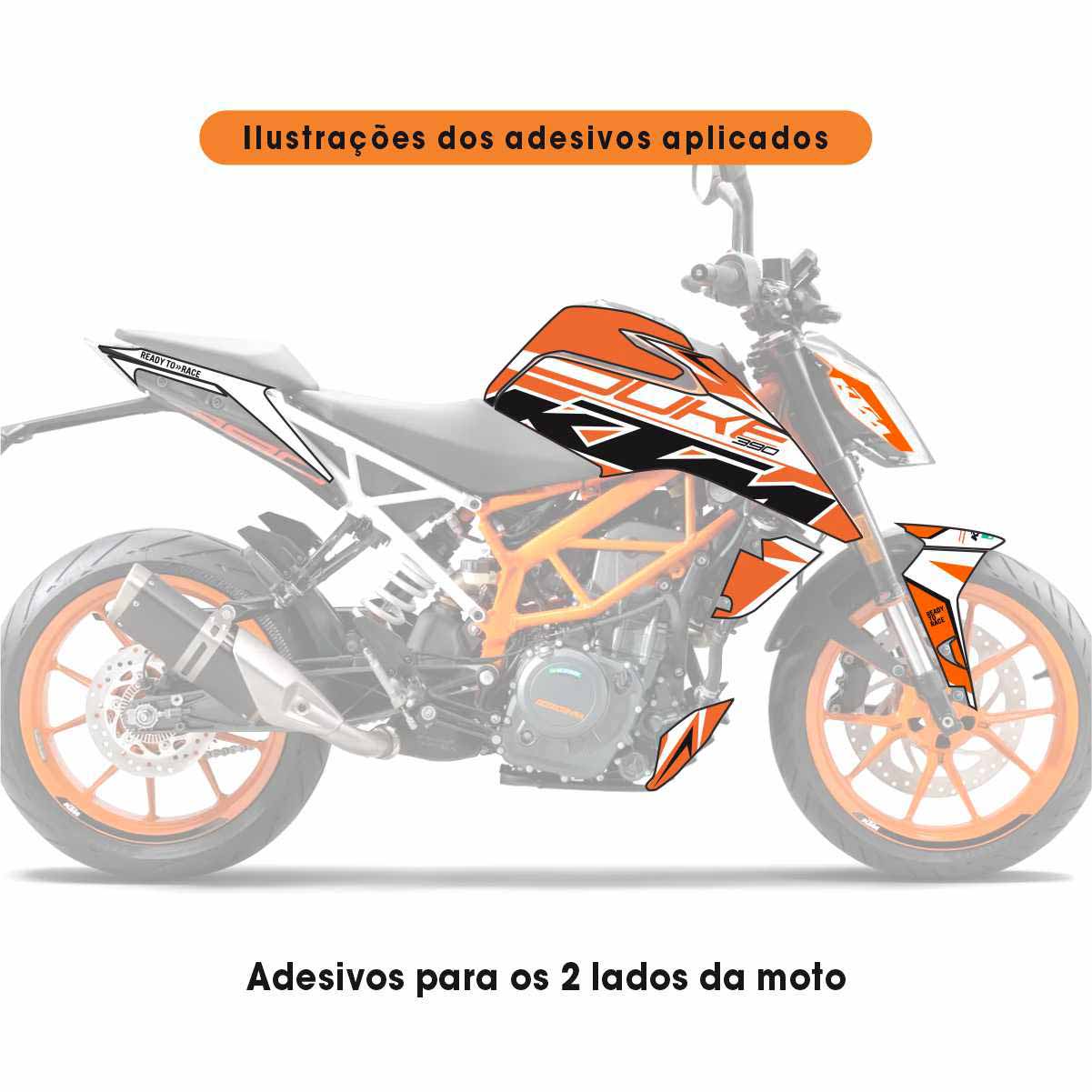 Adesivo Duke 390 Ktm Completo - Spark Line Laranja - Imagem 2