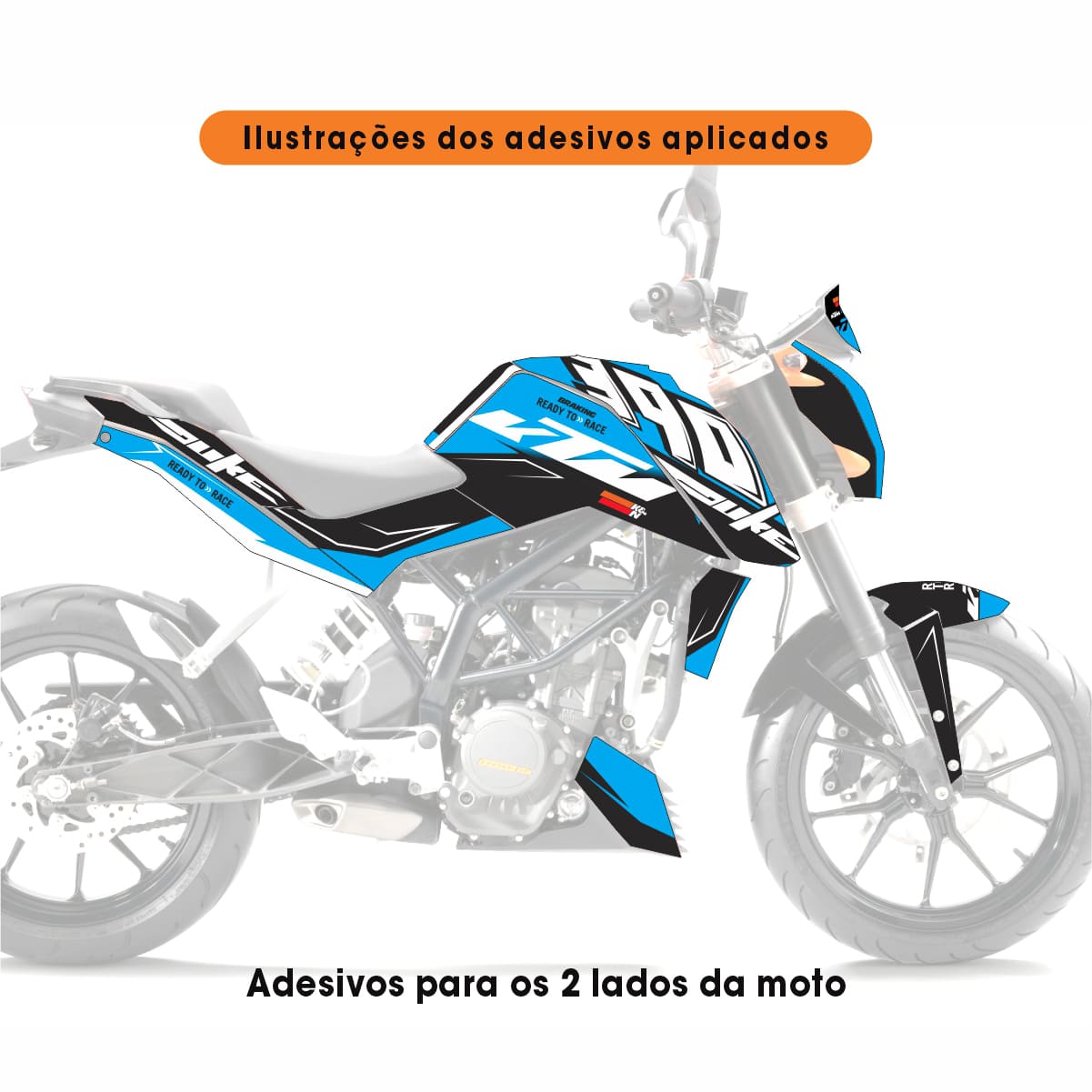 Adesivo Duke 200/390 Ktm Completo - Miami Edition - Imagem 2