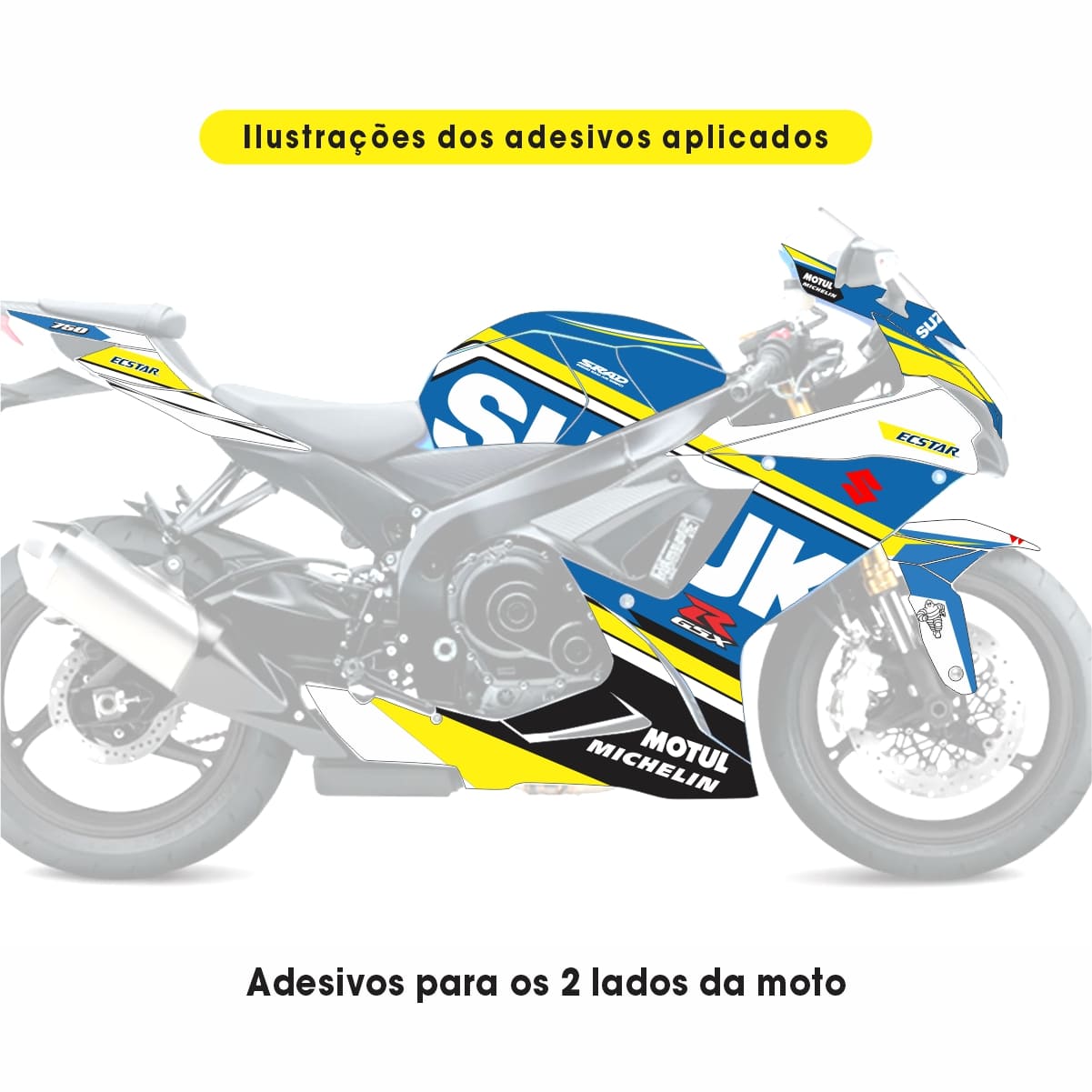 Adesivo Gsxr 750 Completo 2014/2016 - Ecstar Racing - Imagem 2