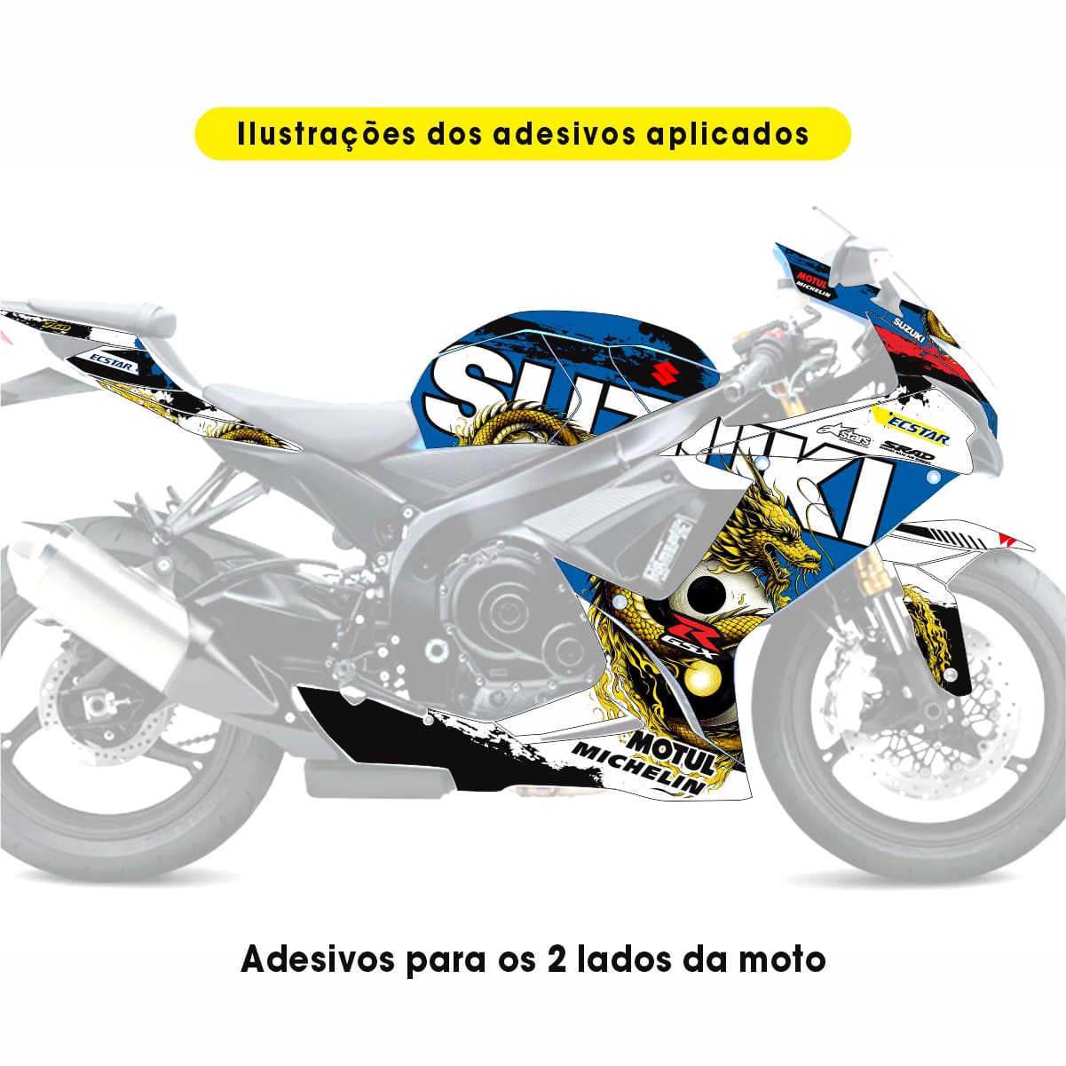 Adesivo Gsxr 750 Completo 2014/2016 - Dragon Special Edition - Imagem 4