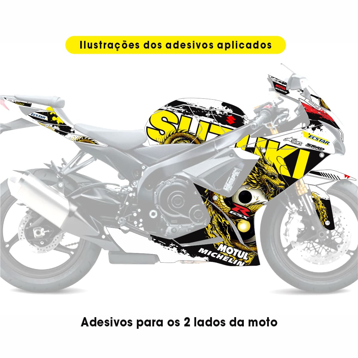 Adesivo Gsxr 750 Completo 2014/2016 - Dragon Special Edition - Imagem 2