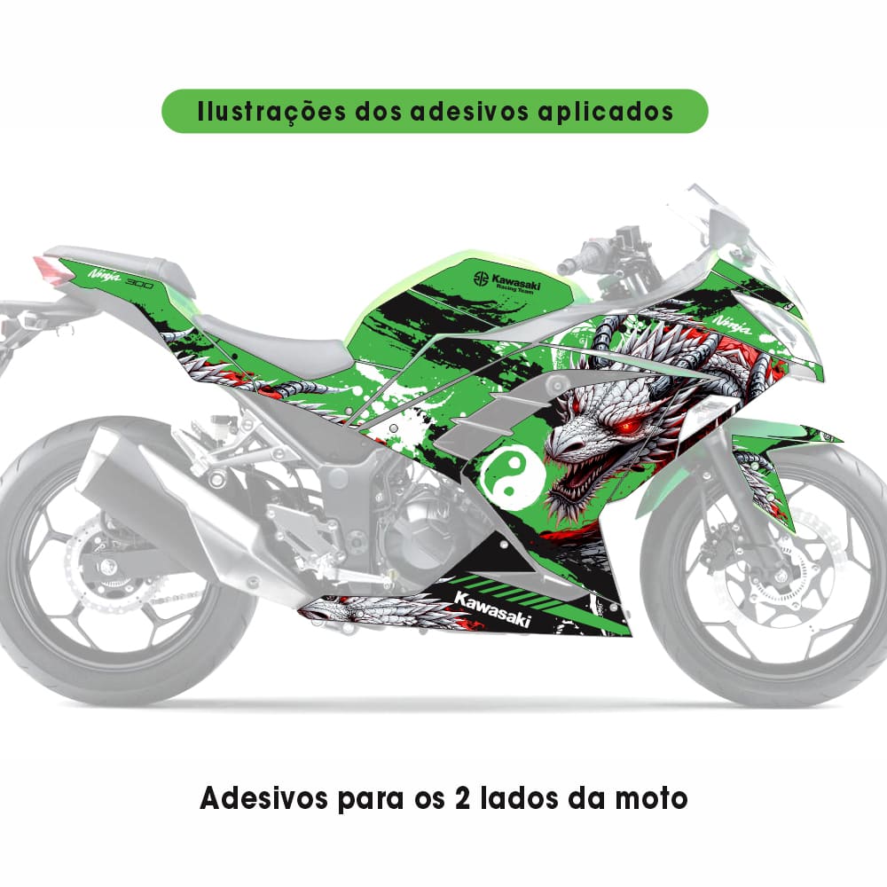 Adesivo Ninja 300 Completo 2013/2024 - Dragon Special Edition - Imagem 2