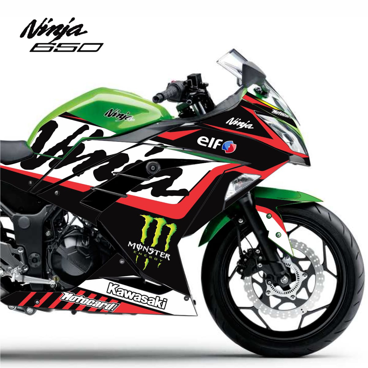 Adesivo Ninja 300 Completo 2013/2024 - M. Energy Verde