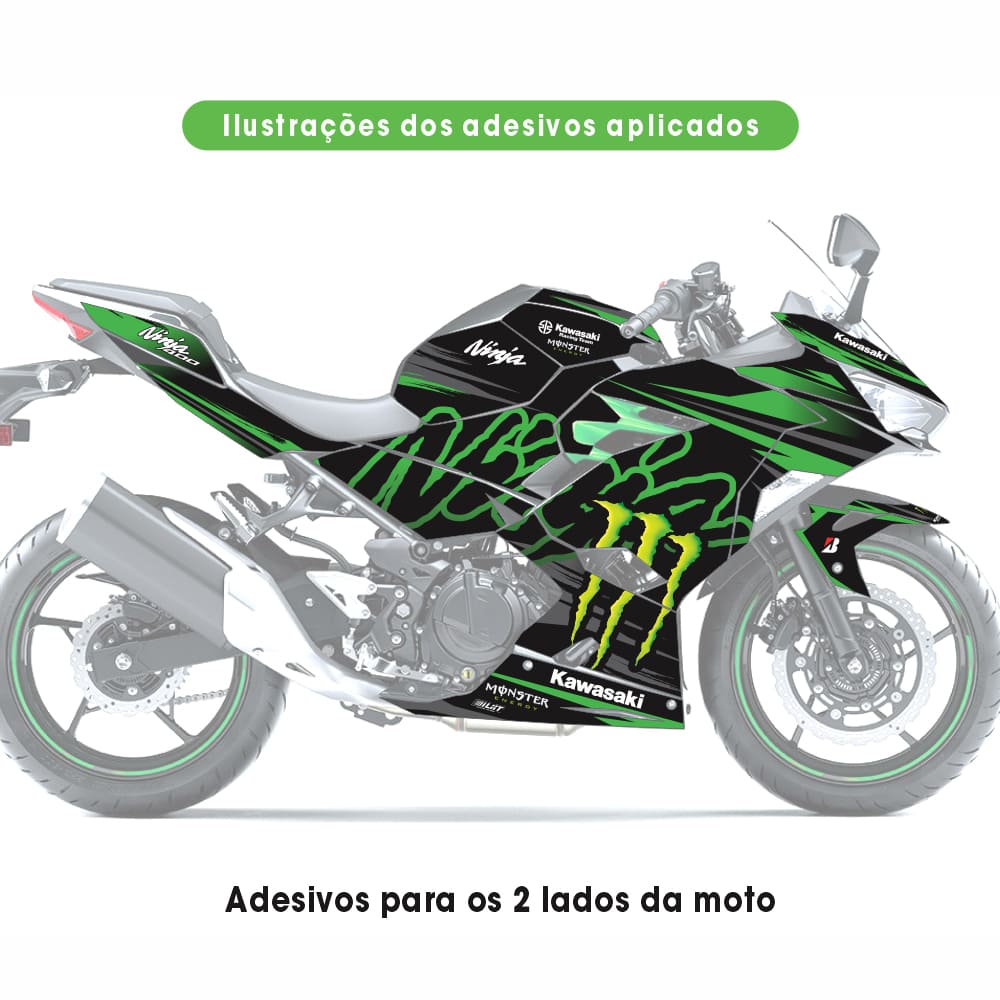 Adesivo Ninja 400 Completo 2018/2024 - Grounge Style - Imagem 2