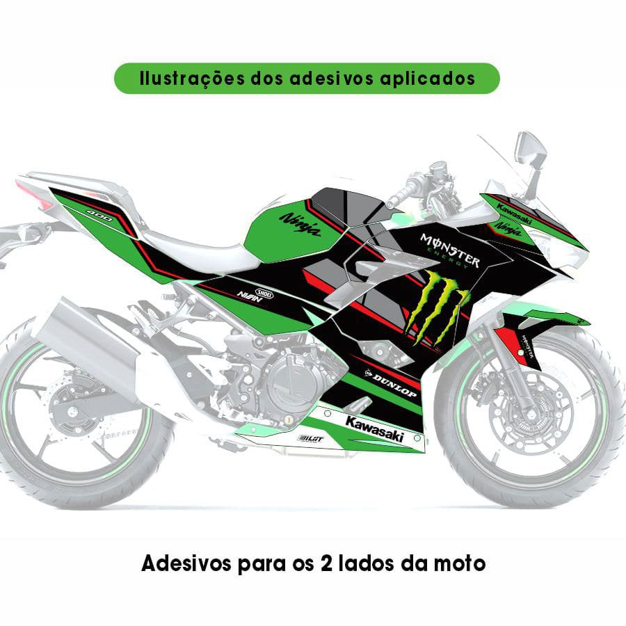 Adesivo Ninja 400 Completo 2018/2024 - M. Energy White Racing - Imagem 2