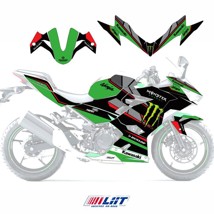 Adesivo Ninja 400 Completo 2018/2024 - M. Energy White Racing - Imagem 3