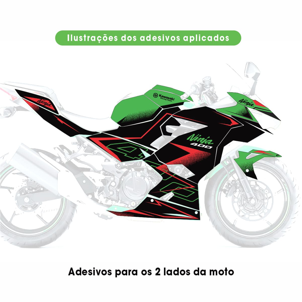 Adesivo Ninja 400 Completo 2018/2024 - Line Racing - Imagem 2