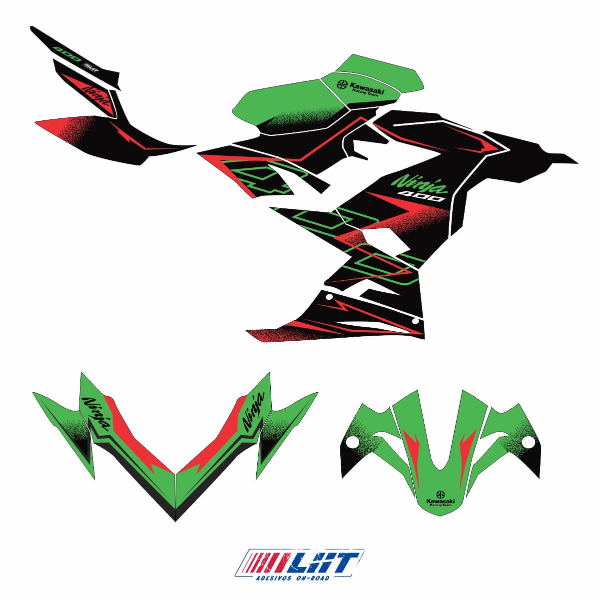 Adesivo Ninja 400 Completo 2018/2024 - Line Racing - Imagem 3