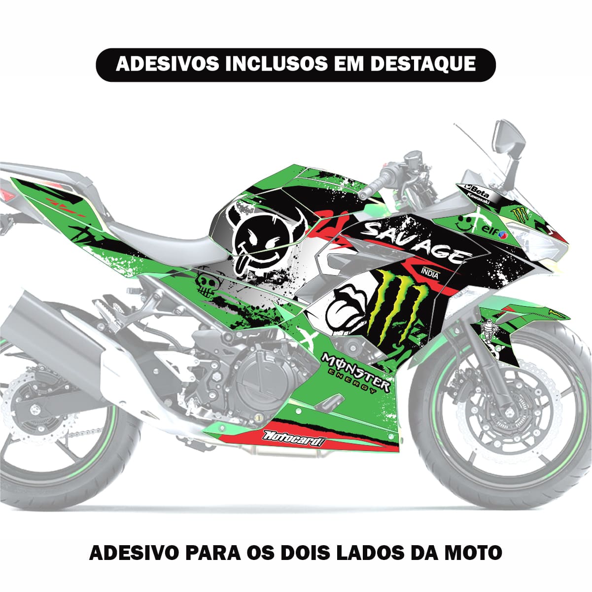 Adesivo Ninja 400 Completo 2018/2024 - M. Energy Savage - Imagem 2