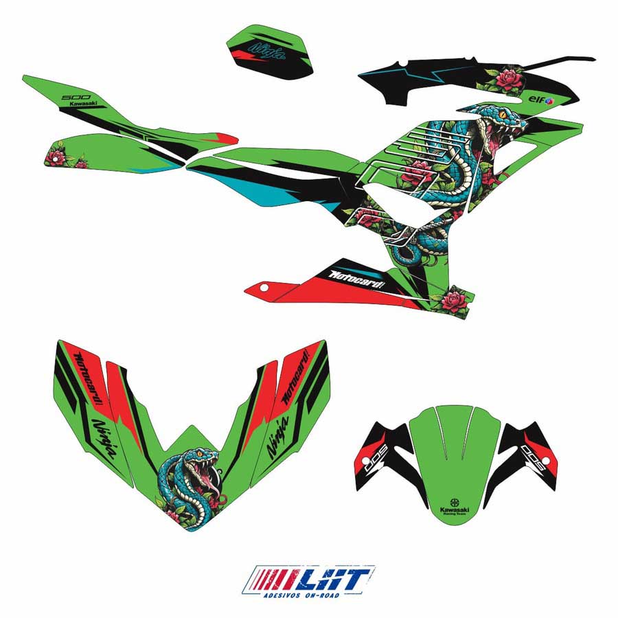 Adesivo Ninja 500 Completo 2024/2025 - Snake Design - Imagem 3