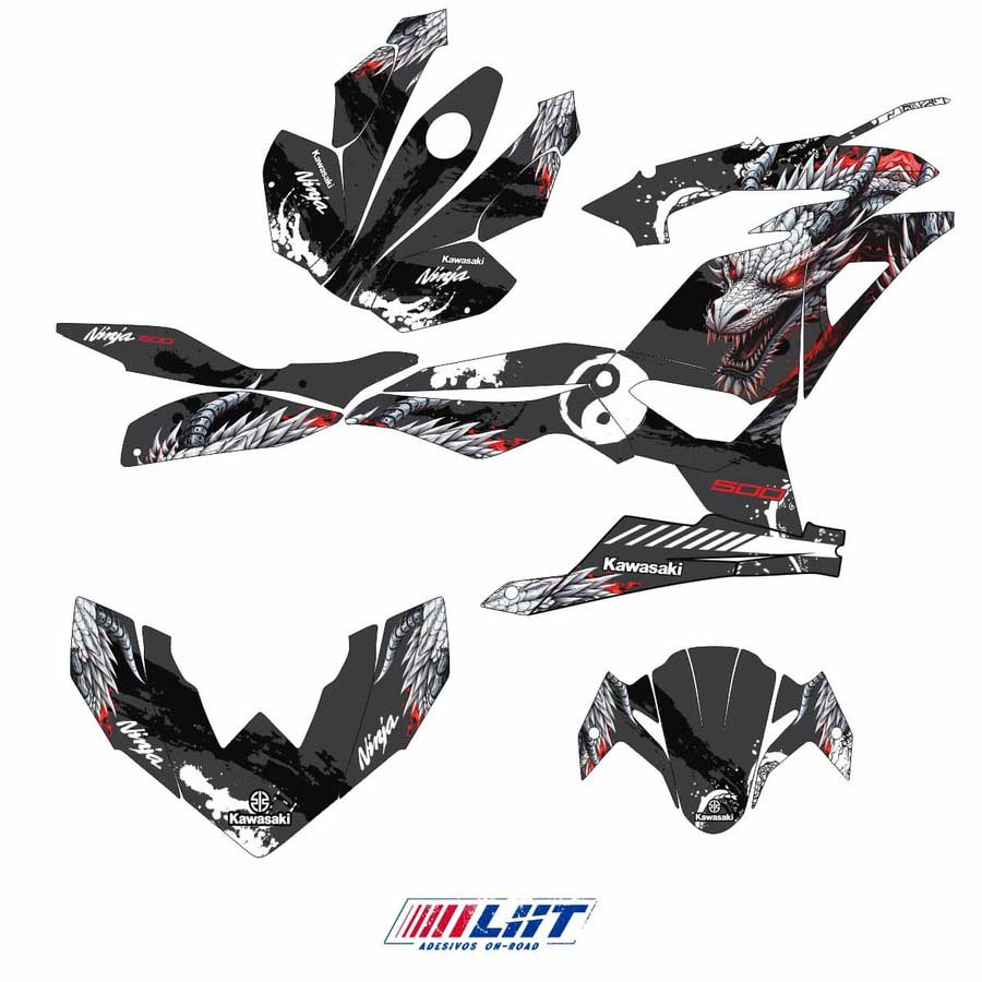 Adesivo Ninja 500 Completo 2024/2025 - Dragon Design - Imagem 3