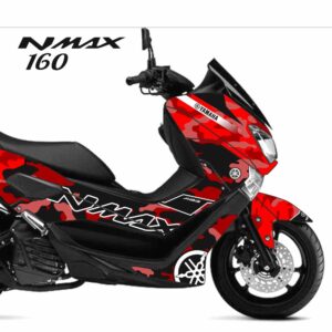 Adesivo Nmax 160 Completo 2015/2020 - Camuflado Vermelha