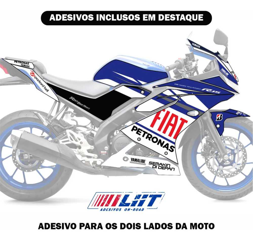Adesivo R15 Yzf 2019/2026 - Fiat Valentino Rossi - Imagem 2