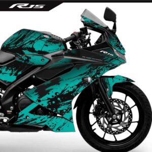 Adesivo R15 Yzf V3 Completo 2019/2026 - Splash Preto Turquesa