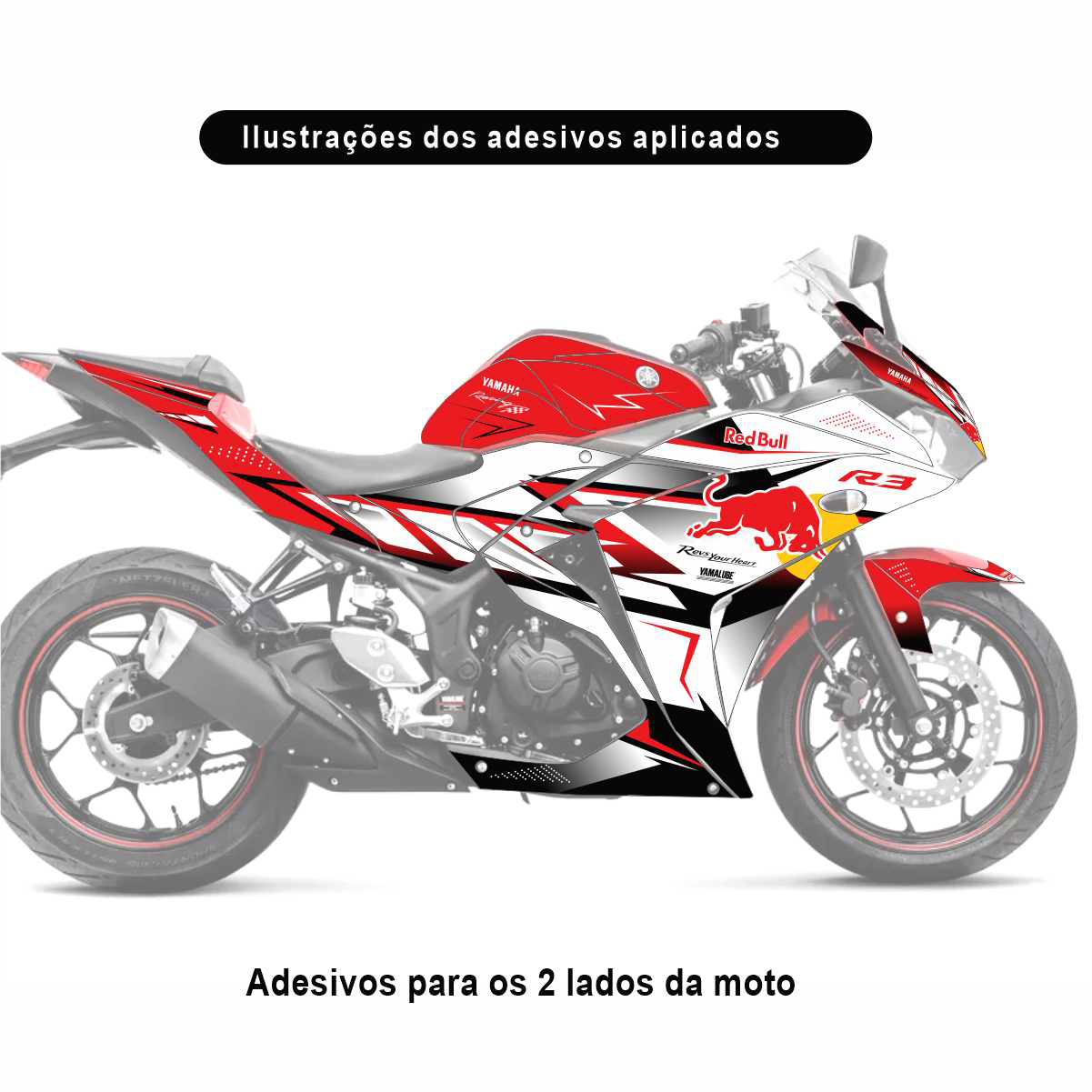 Adesivo R3 Completo 2013/2018 - R. Bull Racing Vermelha - Imagem 2