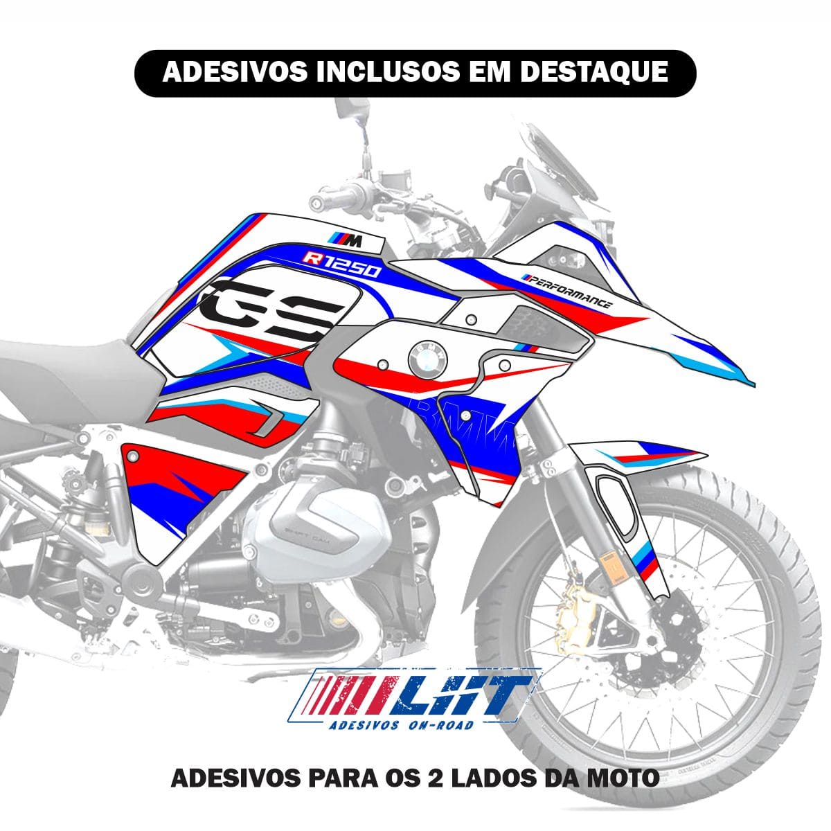 Adesivo Bmw 1250/1200 GS Completo 2017/2023 - Line Style - Imagem 2
