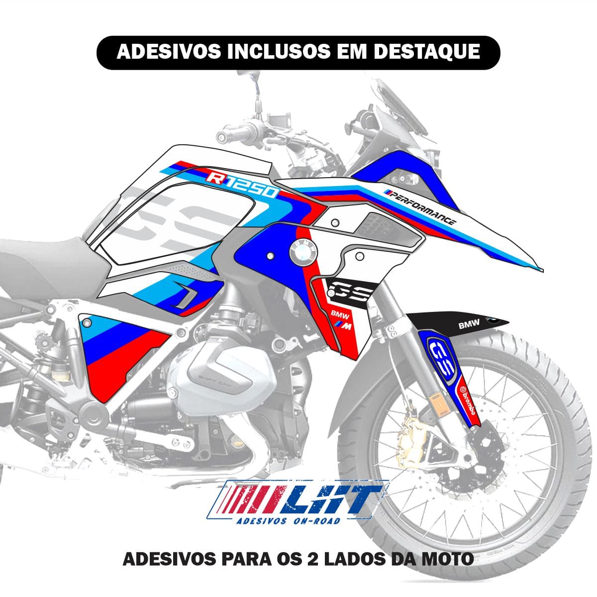 Adesivo Bmw 1250/1200 GS Completo 2017/2023 - Grid Racing - Imagem 2