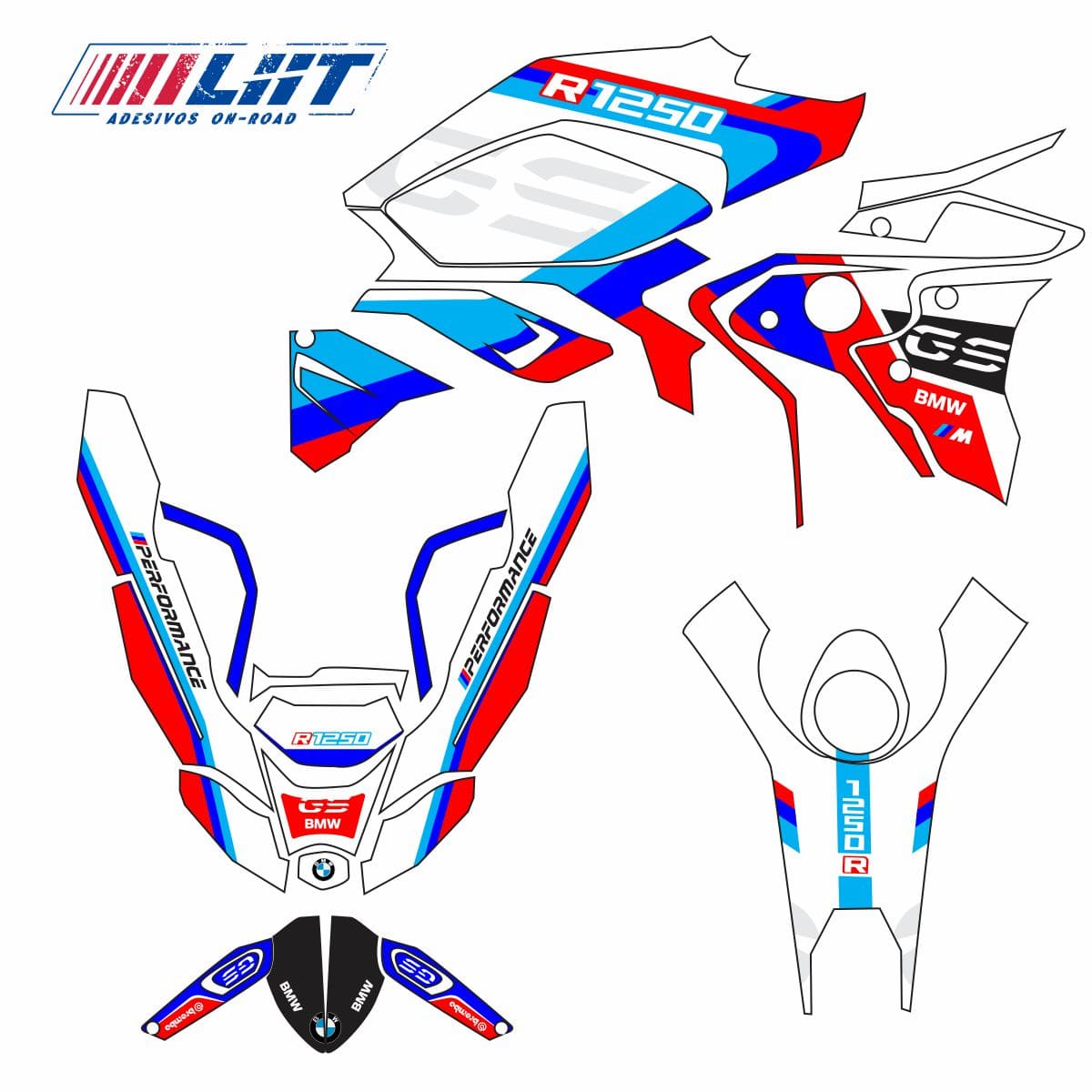 Adesivo Bmw 1250/1200 GS Completo 2017/2023 - Grid Racing - Imagem 3