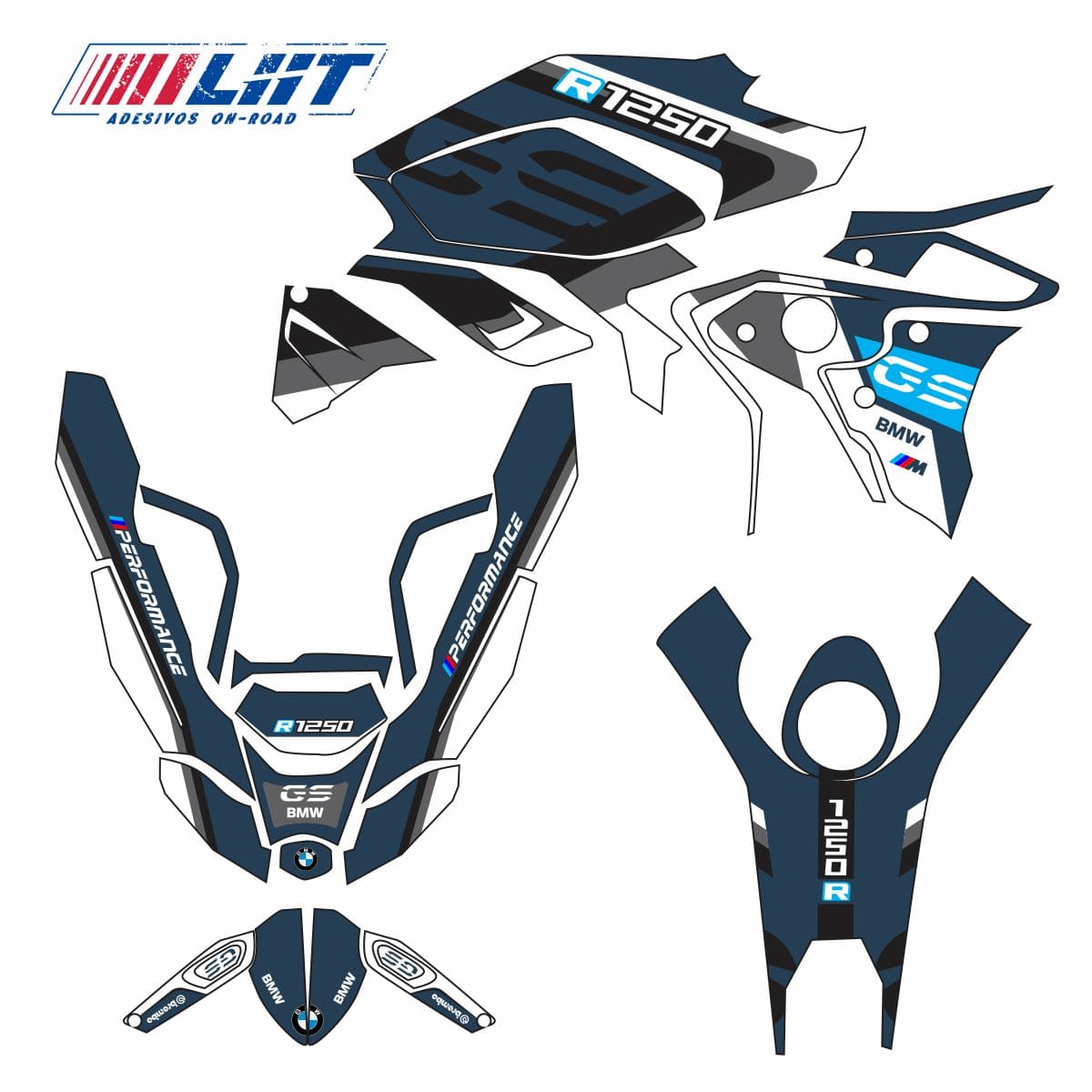 Adesivo Bmw 1250/1200 GS Completo 2017/2023 - Grid Racing - Imagem 5