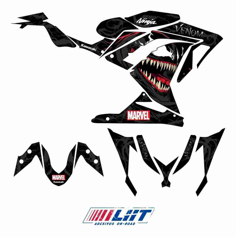 Adesivo Ninja 300 Completo 2013/2024 - Marvel Venom - Imagem 3