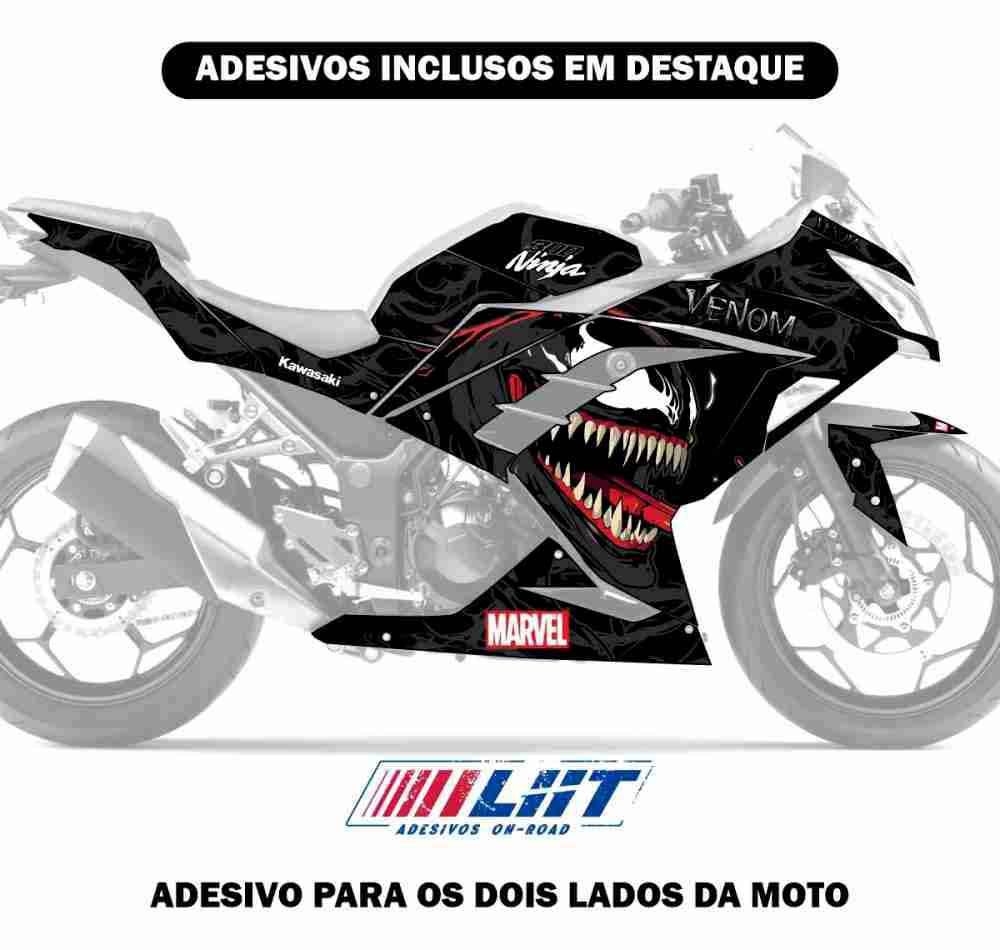 Adesivo Ninja 300 Completo 2013/2024 - Marvel Venom - Imagem 2