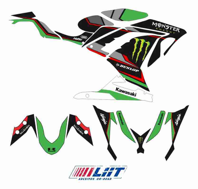 Adesivo Ninja 300 Completo 2013/2024 - M. Energy Standard - Imagem 3