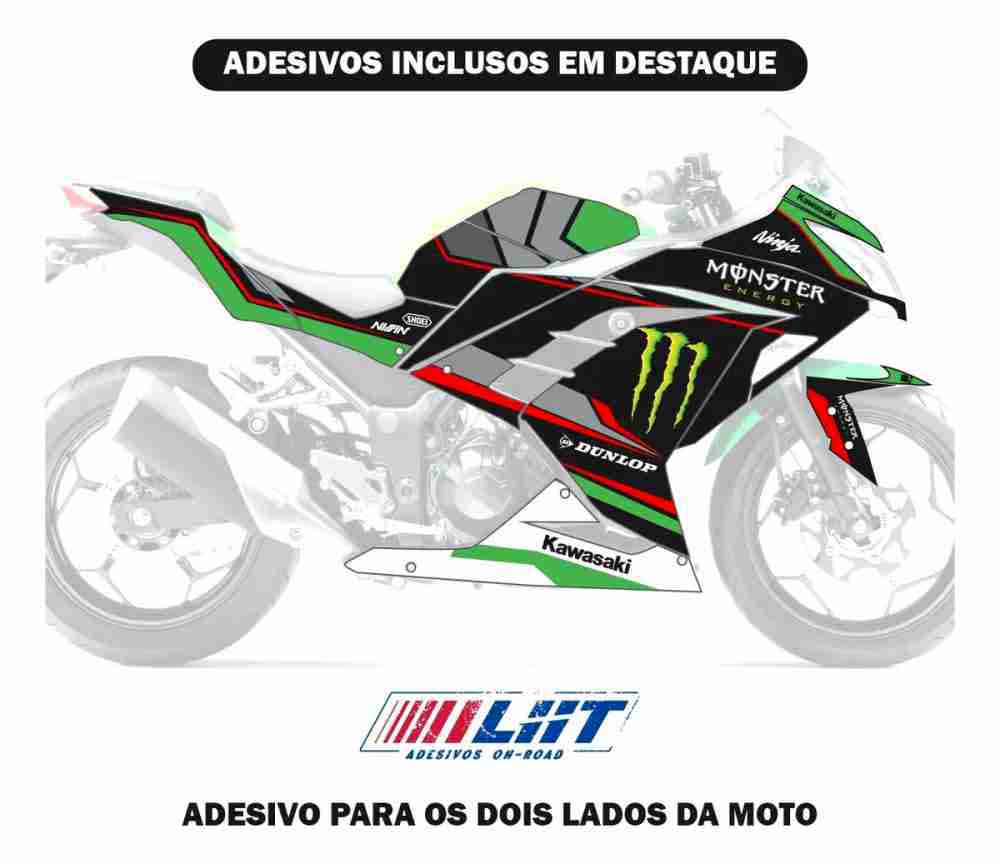 Adesivo Ninja 300 Completo 2013/2024 - M. Energy Standard - Imagem 2