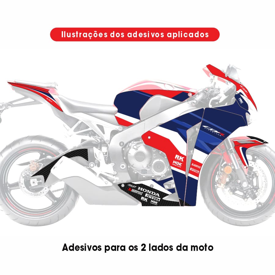 Adesivo Cbr 1000rr Completo 2008/2011 - Hrc Racing - Imagem 2