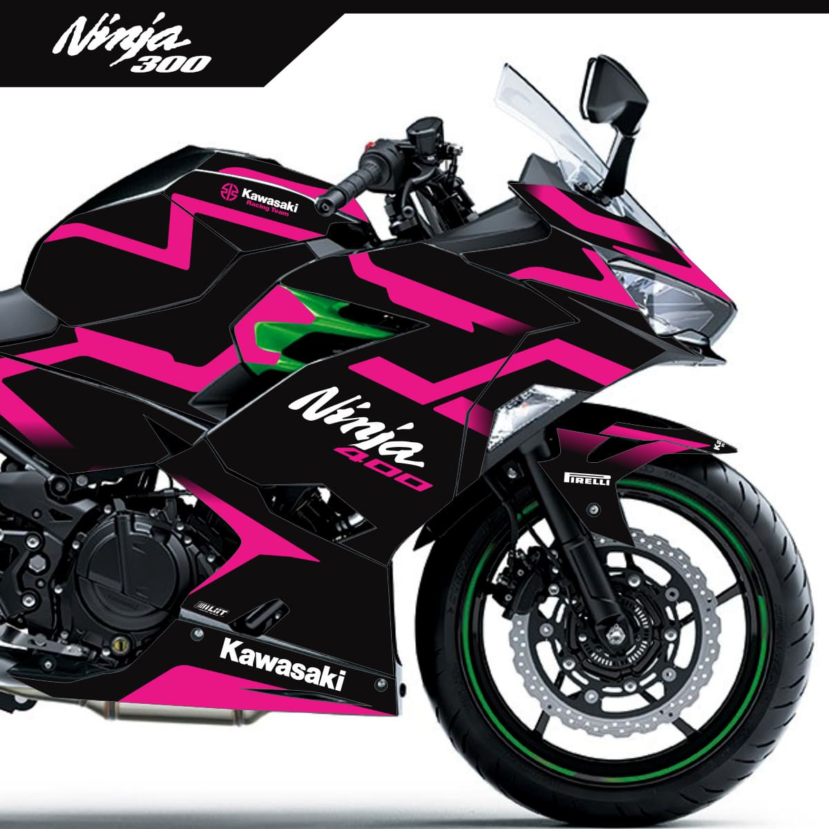 Adesivo Ninja 400 Completo 2018/2024 - Line Racing Rosa Pink