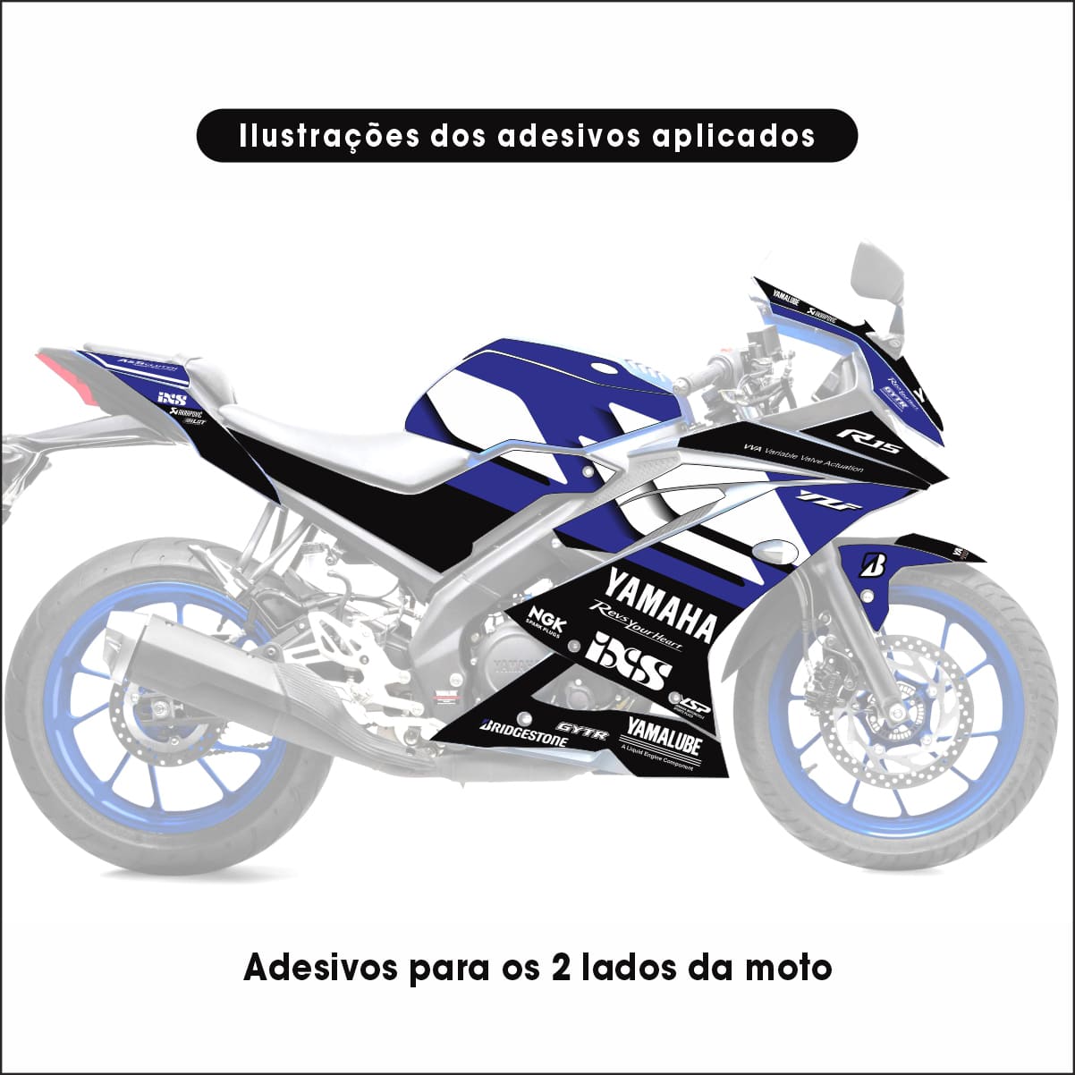 Adesivo R15 Yzf V3 Completo 2019/2026 - Aniversário 70 Anos Edição Especial - Imagem 11
