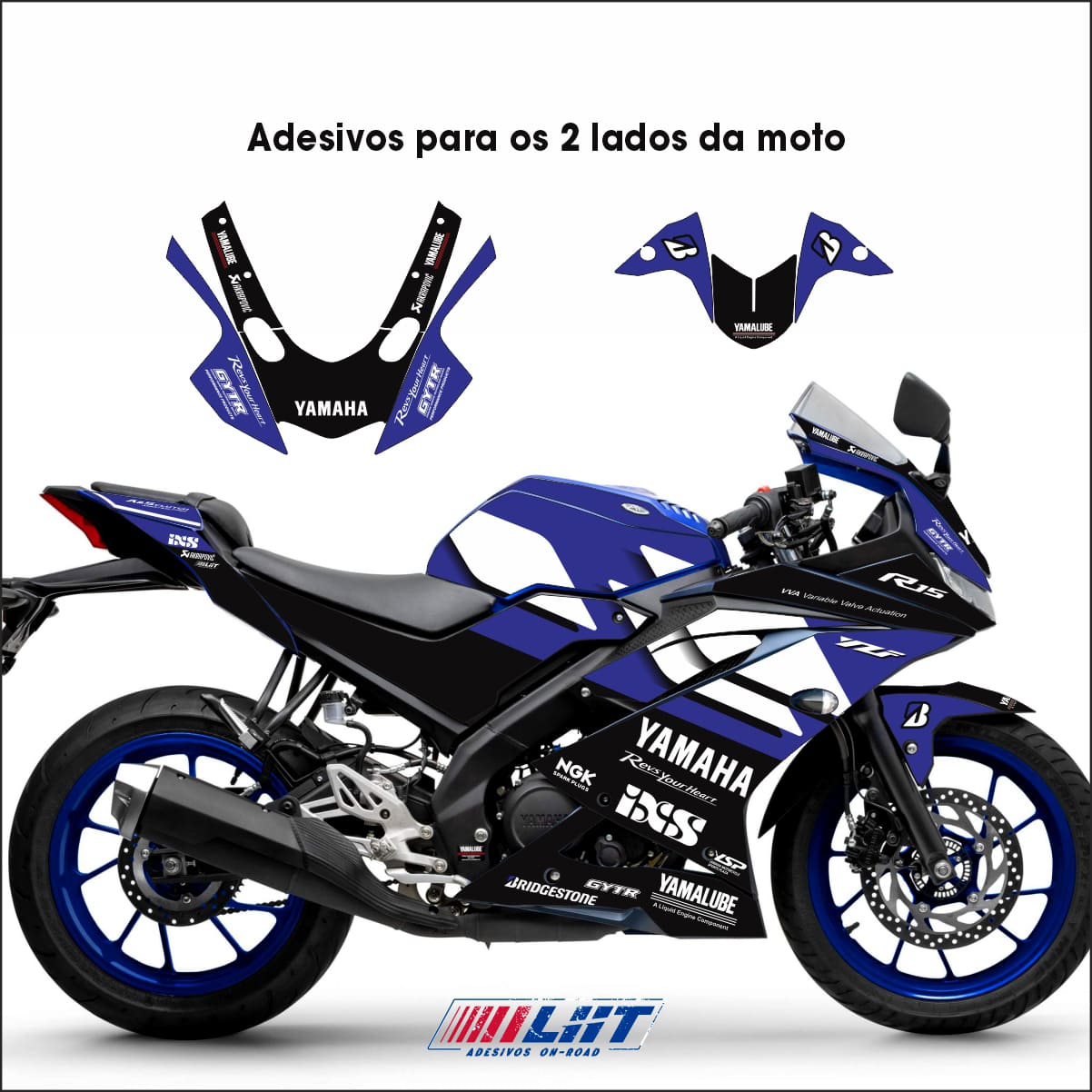 Adesivo R15 Yzf V3 Completo 2019/2026 - Aniversário 70 Anos Edição Especial - Imagem 12