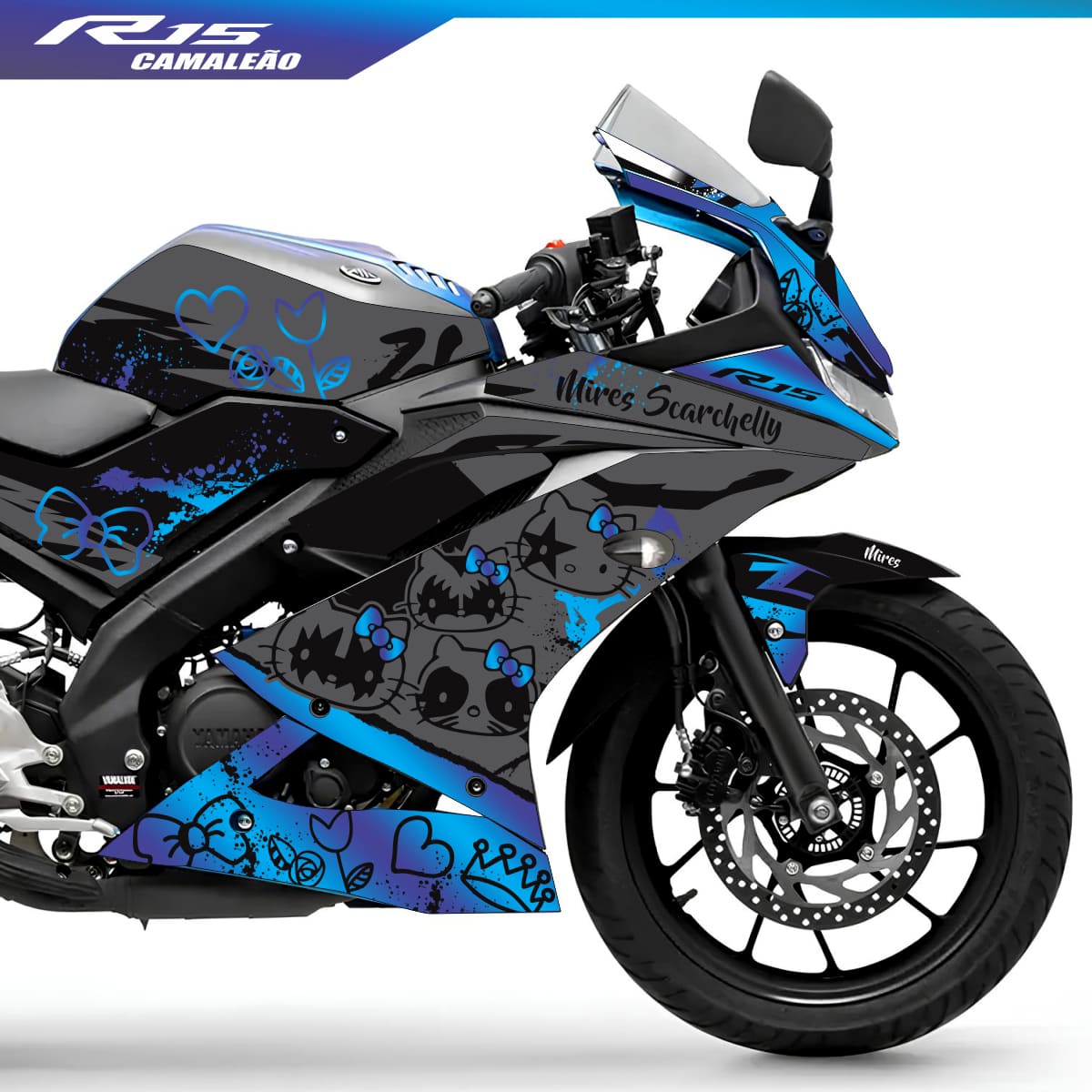 Adesivo R15 2019/2026 Completo - Hello Kitty Kiss - Imagem 4
