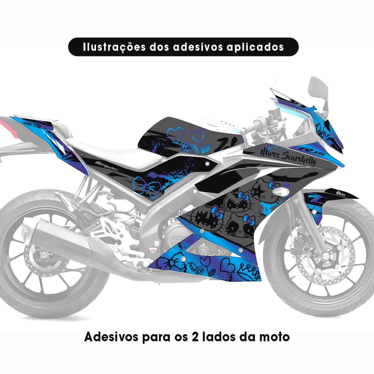 Adesivo R15 2019/2026 Completo - Hello Kitty Kiss - Imagem 5