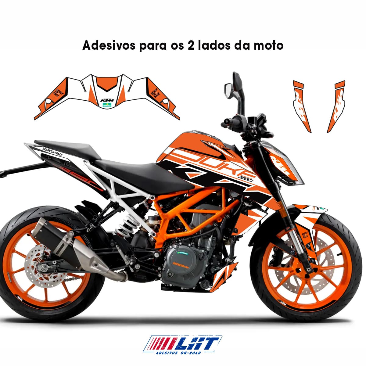 Adesivo Duke 390 Ktm Completo - White Racing - Imagem 3