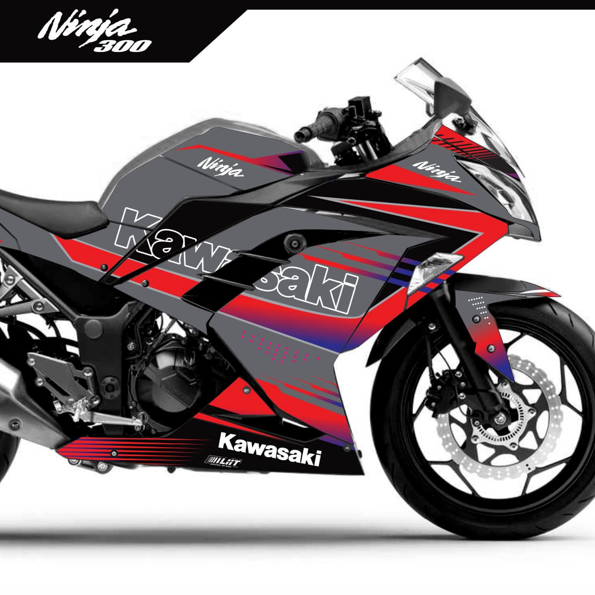 Adesivo Ninja 300 Completo 2013/2024 - Linnar Design
