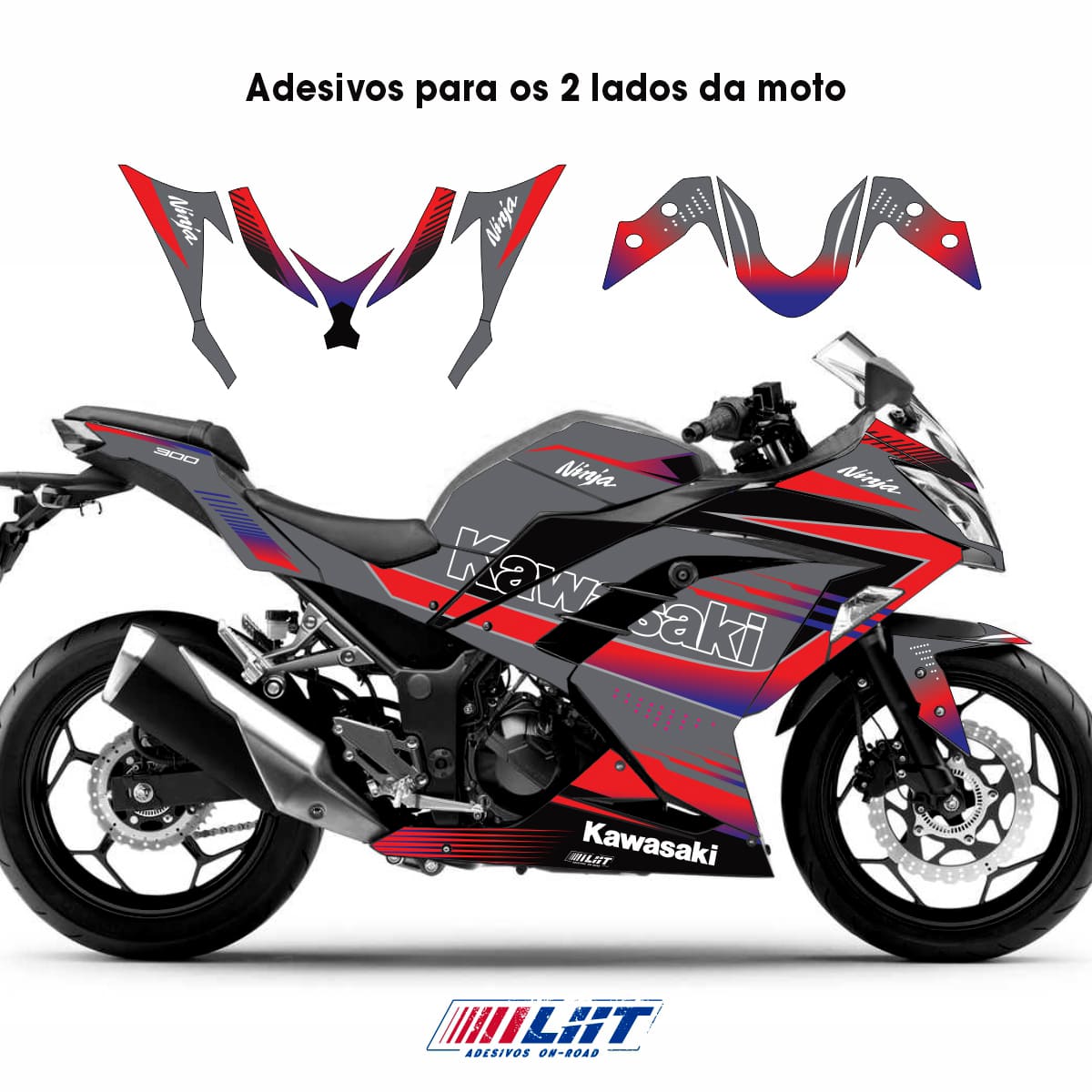 Adesivo Ninja 300 Completo 2013/2024 - Linnar Design - Imagem 3