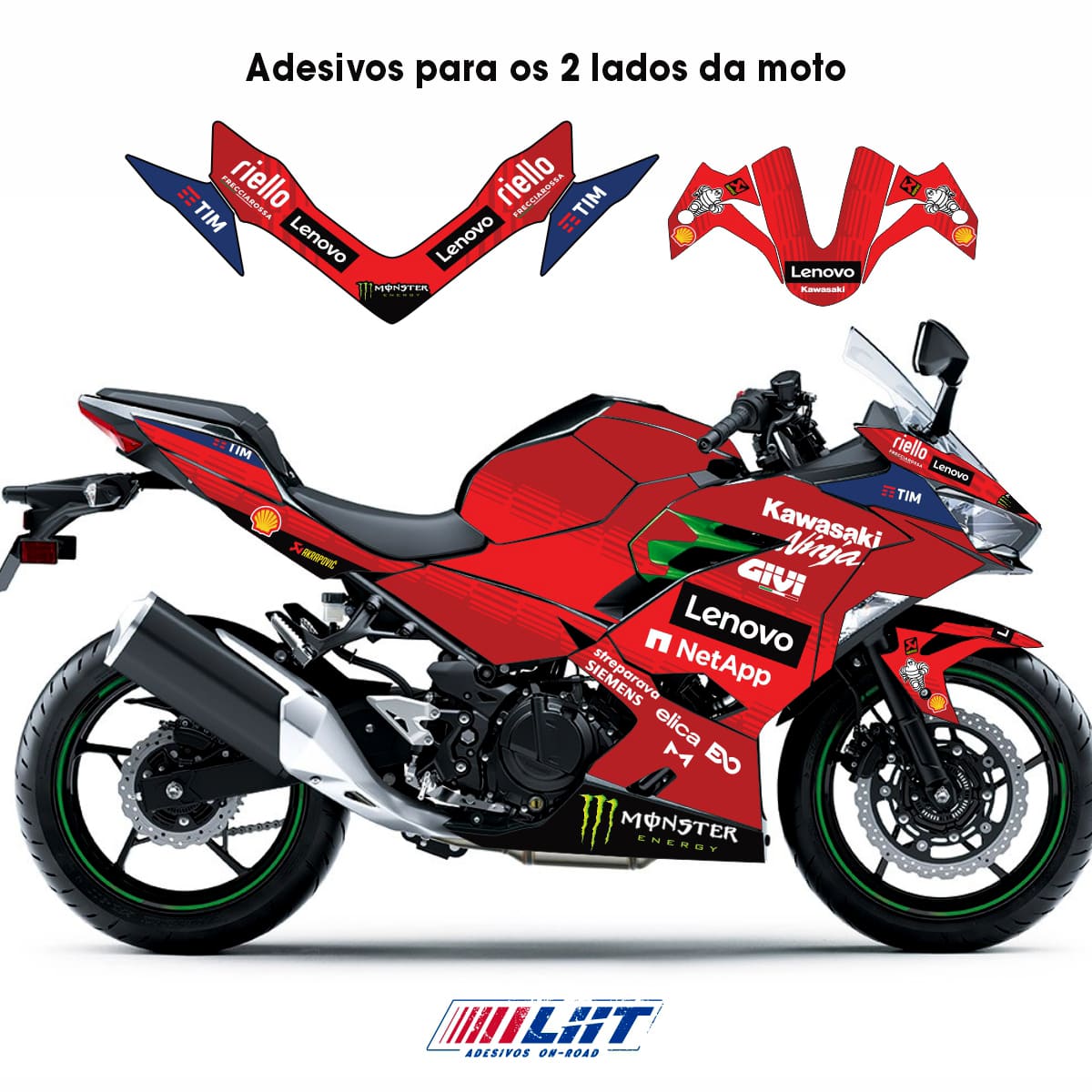 Adesivo Ninja 400 Completo 2018/2024 - Lenovo MotoGP - Imagem 3