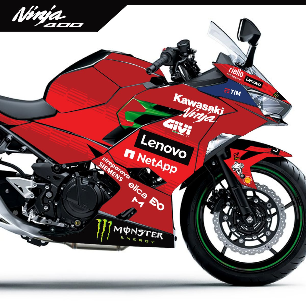 Adesivo Ninja 400 Completo 2018/2024 - Lenovo MotoGP