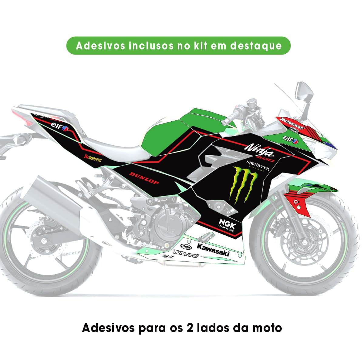 Adesivo Ninja 400 Completo 2018/2024 - Elf Racing - Imagem 2
