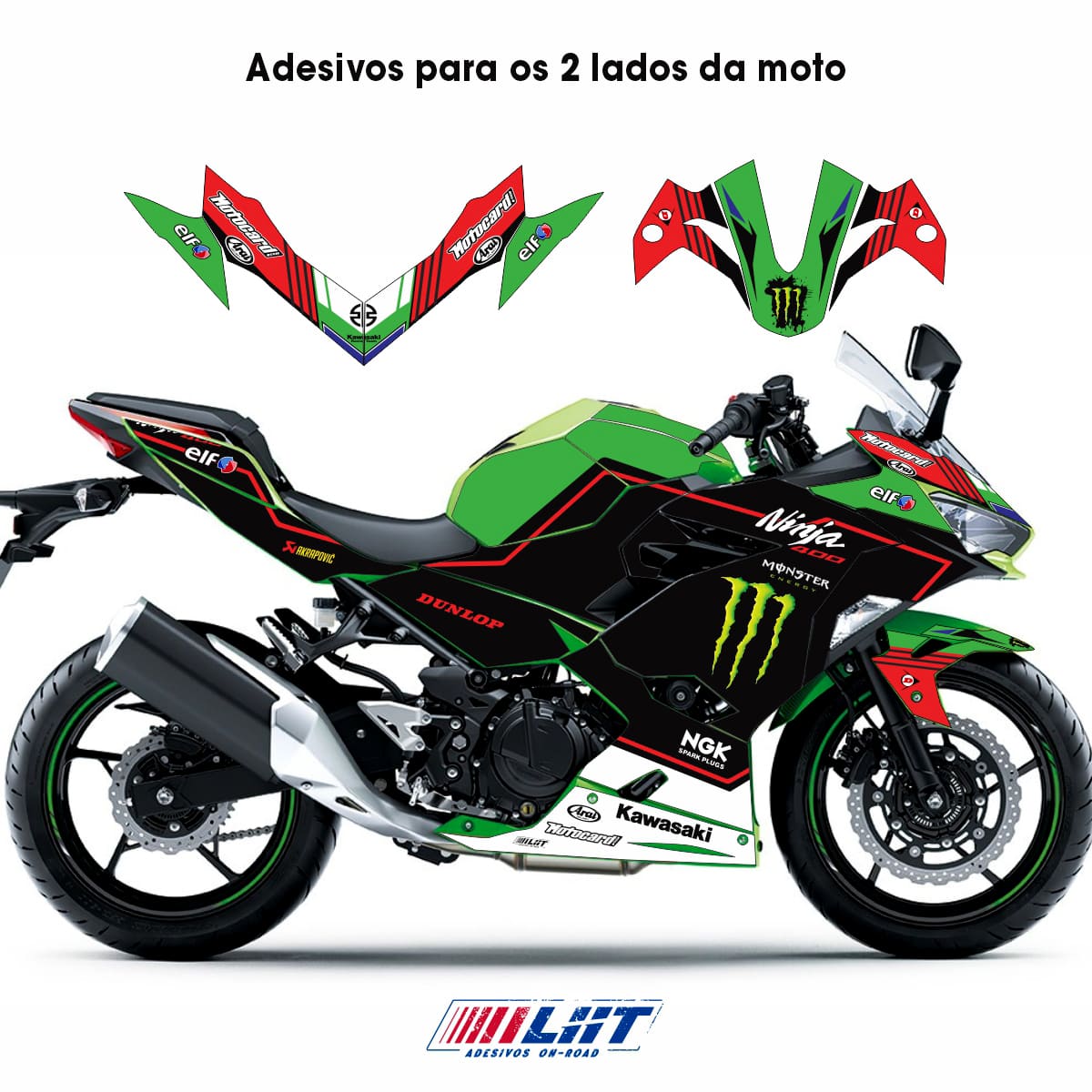 Adesivo Ninja 400 Completo 2018/2024 - Elf Racing - Imagem 3