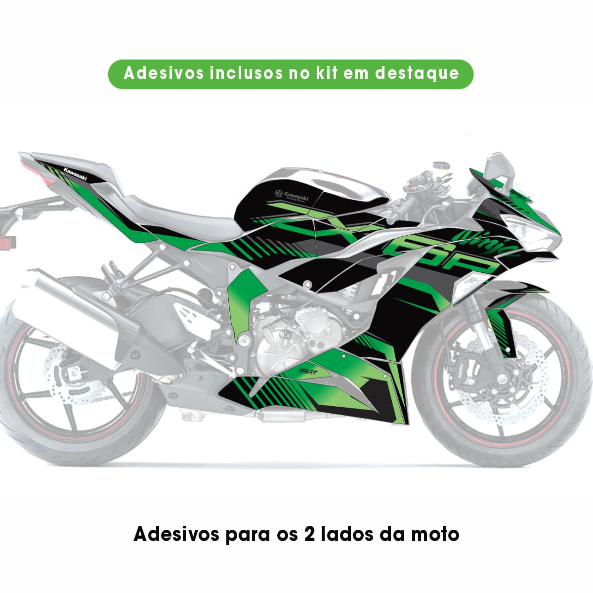 Adesivo Ninja Zx6-r 636 19/23 Completo - Verde/Rosa Racing Edition - Imagem 2