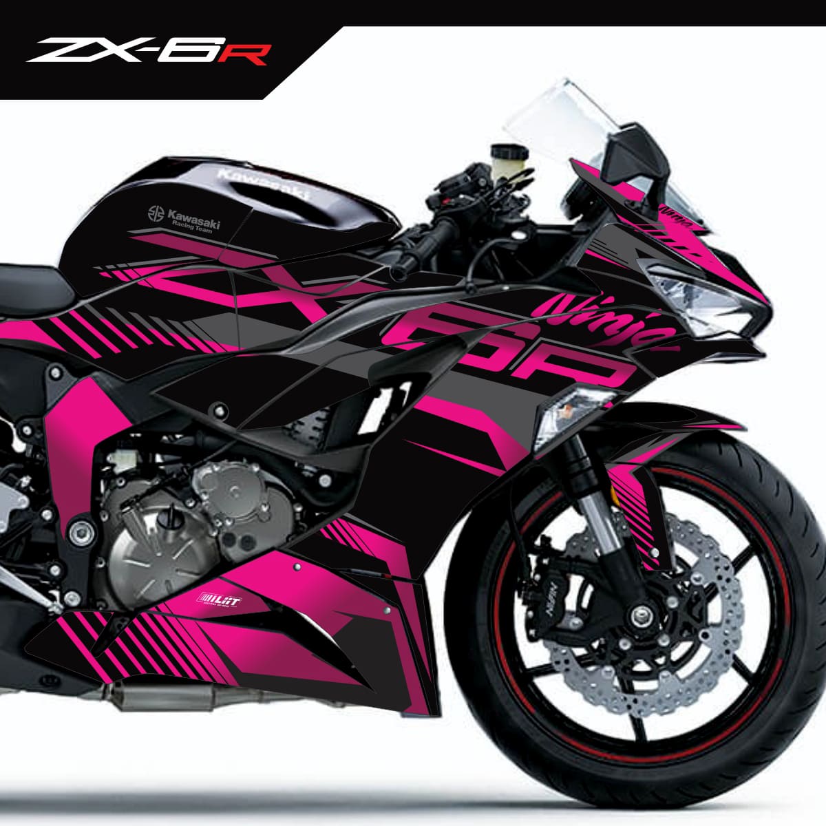 Adesivo Ninja Zx6-r 636 19/23 Completo - Verde/Rosa Racing Edition - Imagem 4
