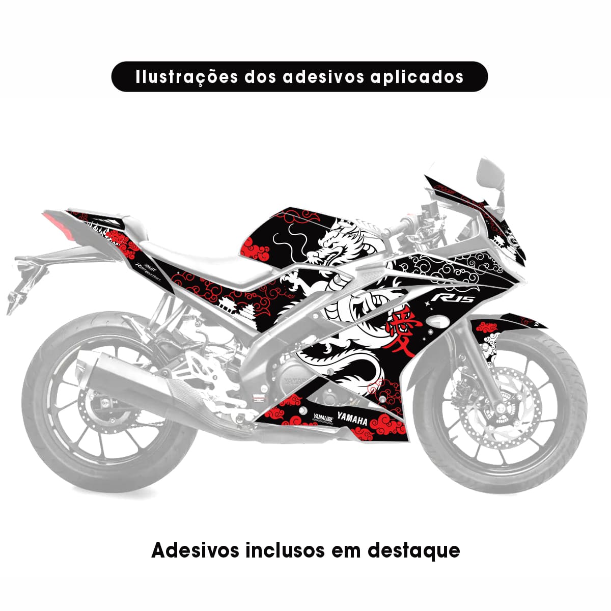 Adesivo R15 Yzf V3 Completo 2019/2026 - Dragão Oriental - Imagem 2