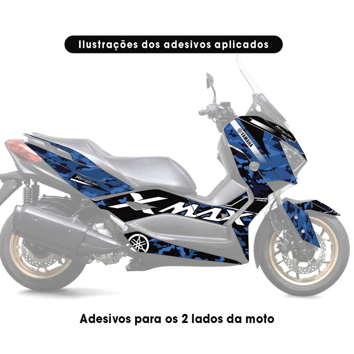 Adesivo Xmax 250/300 Completo 2017/2022 - Racing Camuflado - Imagem 8
