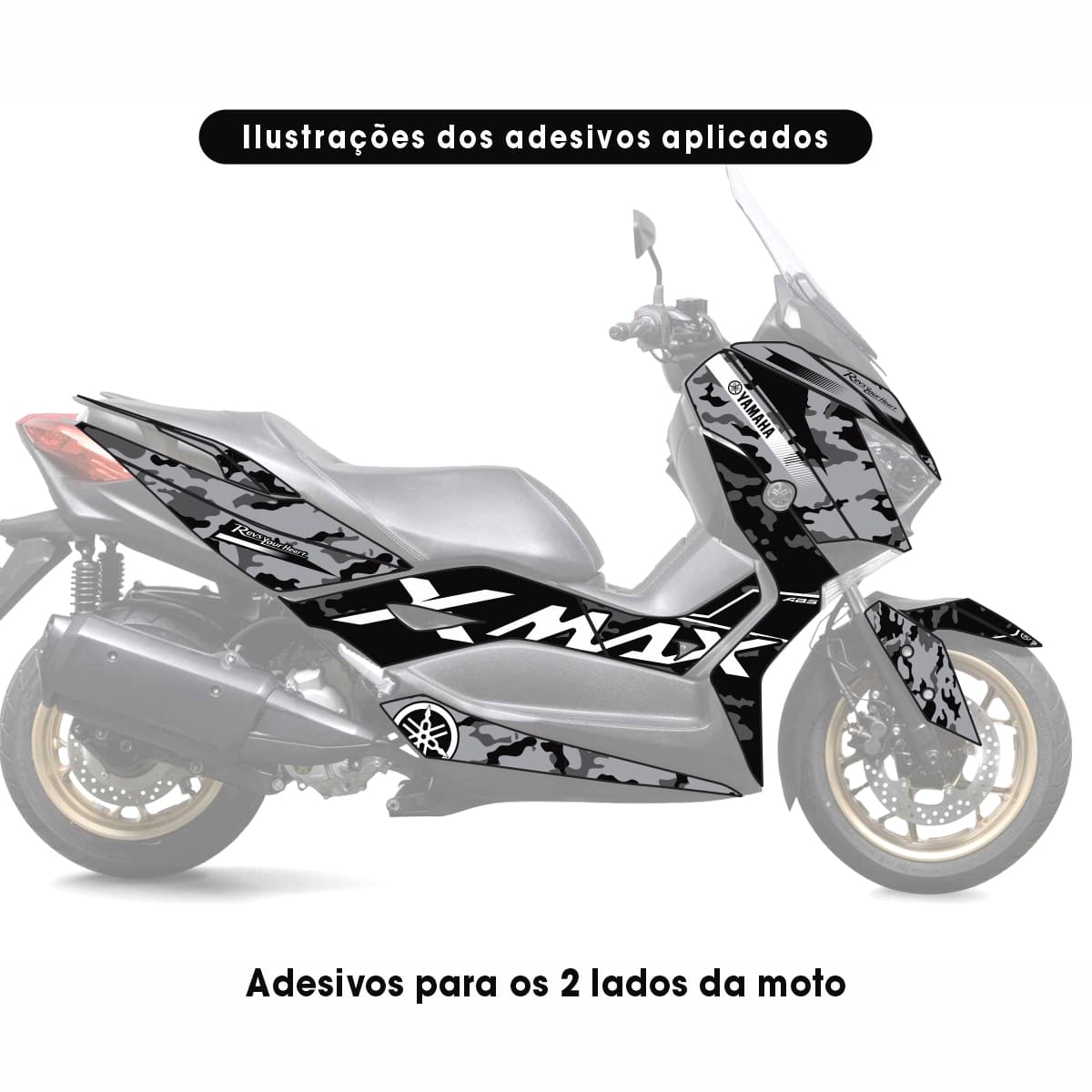 Adesivo Xmax 250/300 Completo 2017/2022 - Racing Camuflado - Imagem 5