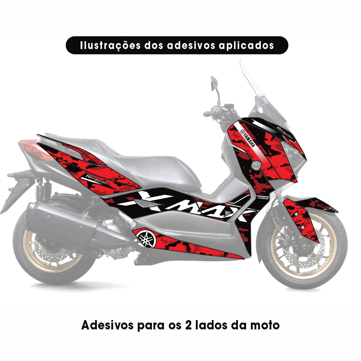 Adesivo Xmax 250/300 Completo 2017/2022 - Racing Camuflado - Imagem 2