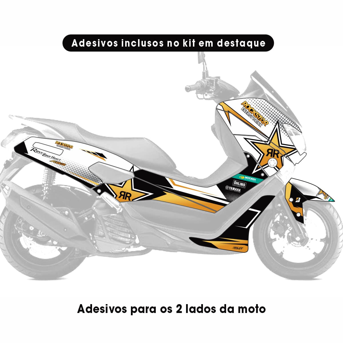 Adesivo Nmax 160 Completo 2015/2020 - Rockstar Energy - Imagem 2
